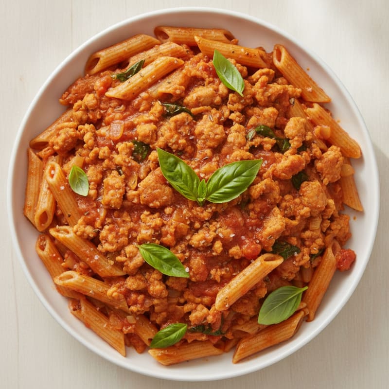 Ground Turkey Tomato Basil Pasta