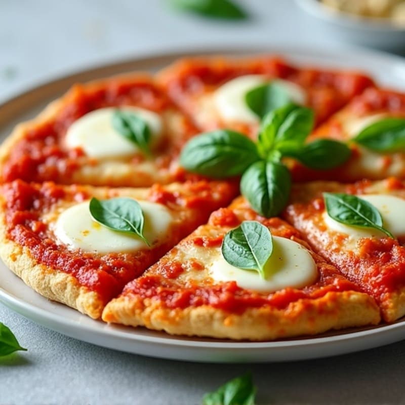Cauliflower Crust Margherita Pizza with Fresh Basil