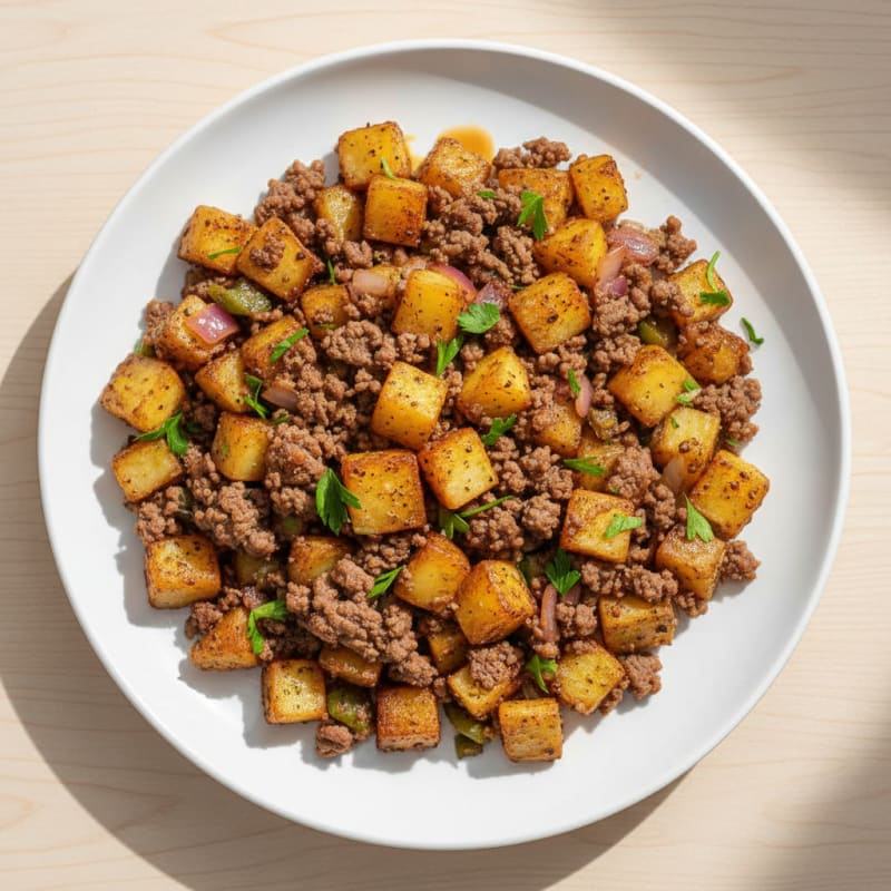 Crispy Ground Beef and Potato Hash