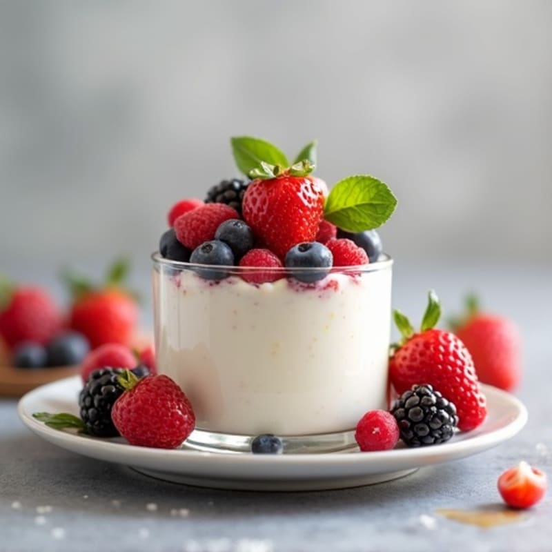Creamy Greek Yogurt Protein Mousse with Fresh Berries