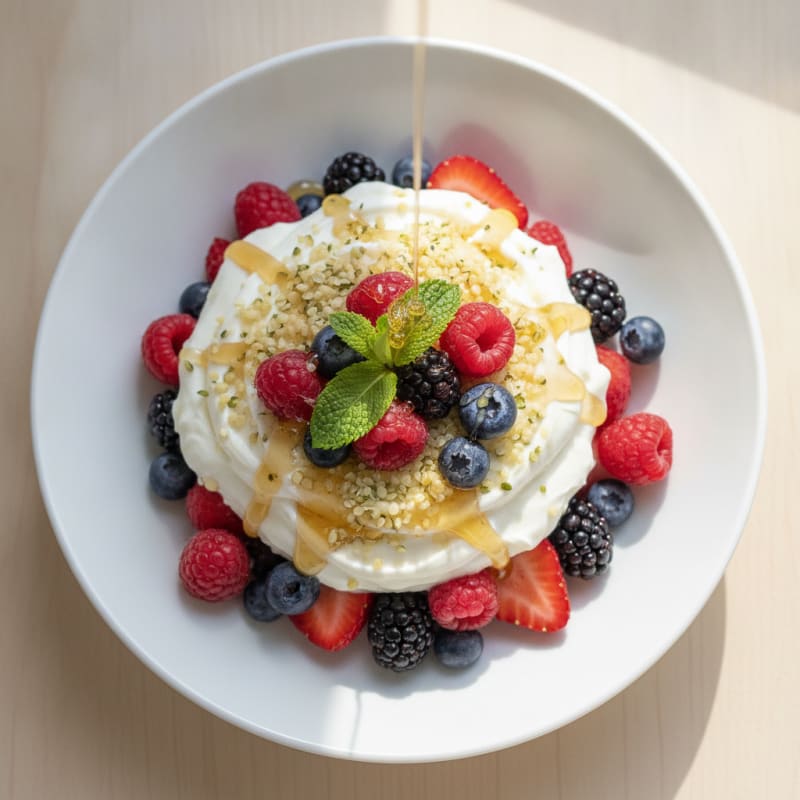 Greek Yogurt Protein Parfait with Mixed Berries