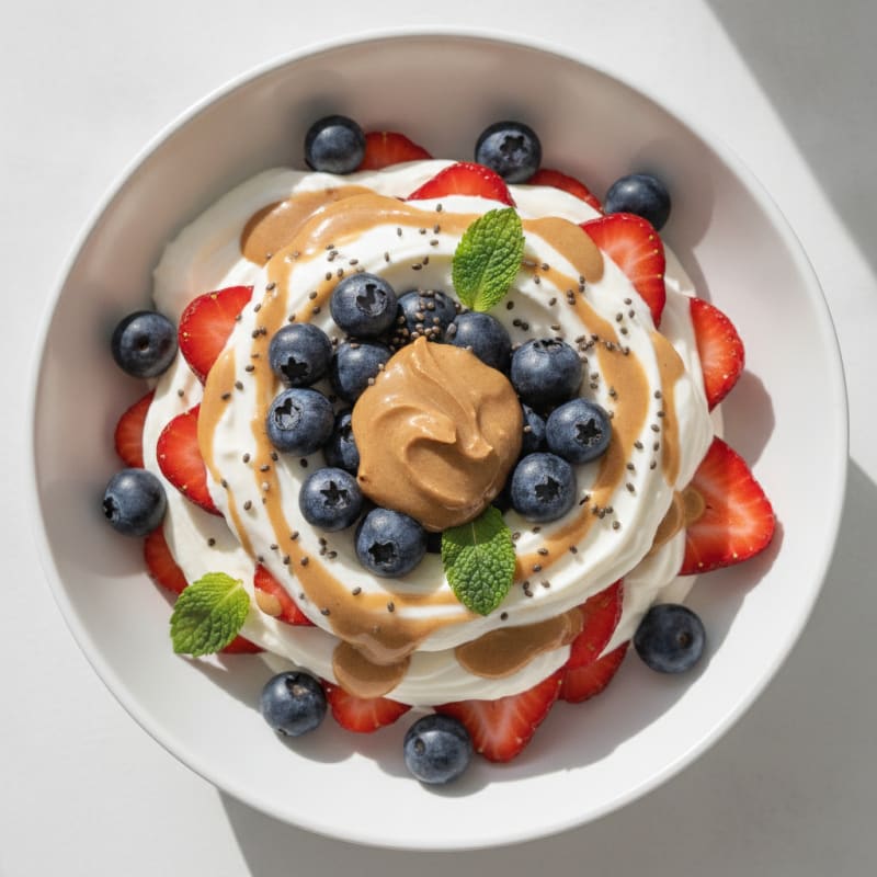 Silky Greek Yogurt Protein Pudding with Fresh Berries