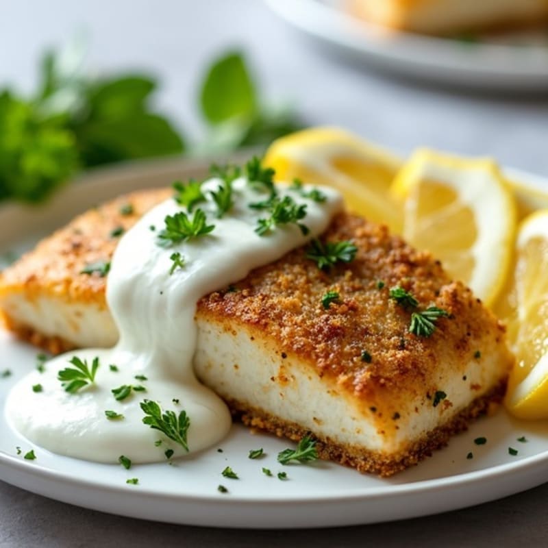 Herb-Crusted Pan Seared Walleye with Lemon
