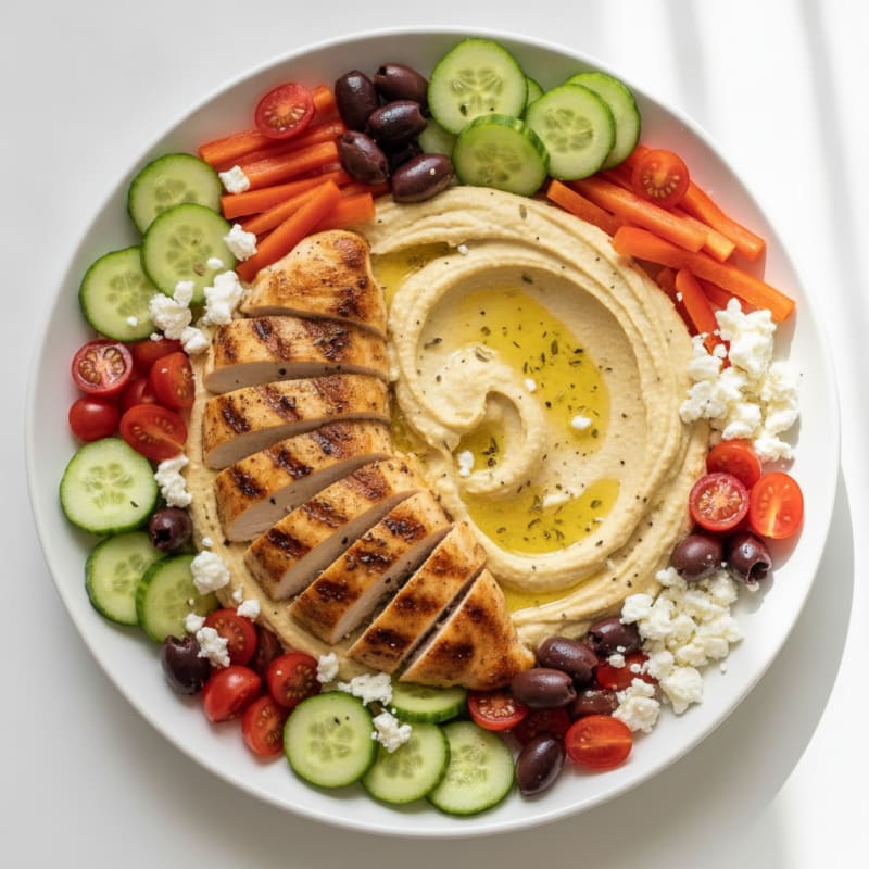 Mediterranean Hummus and Vegetable Platter