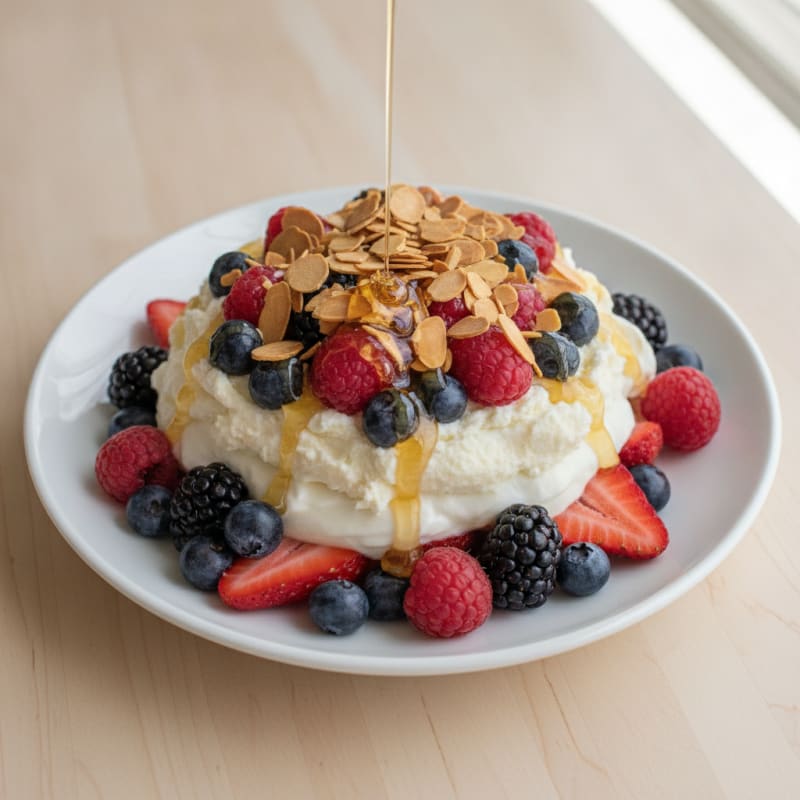 Greek Yogurt Protein Parfait with Mixed Berries