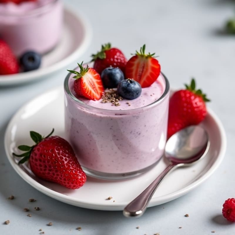 High-Protein Greek Yogurt Mousse with Mixed Berries