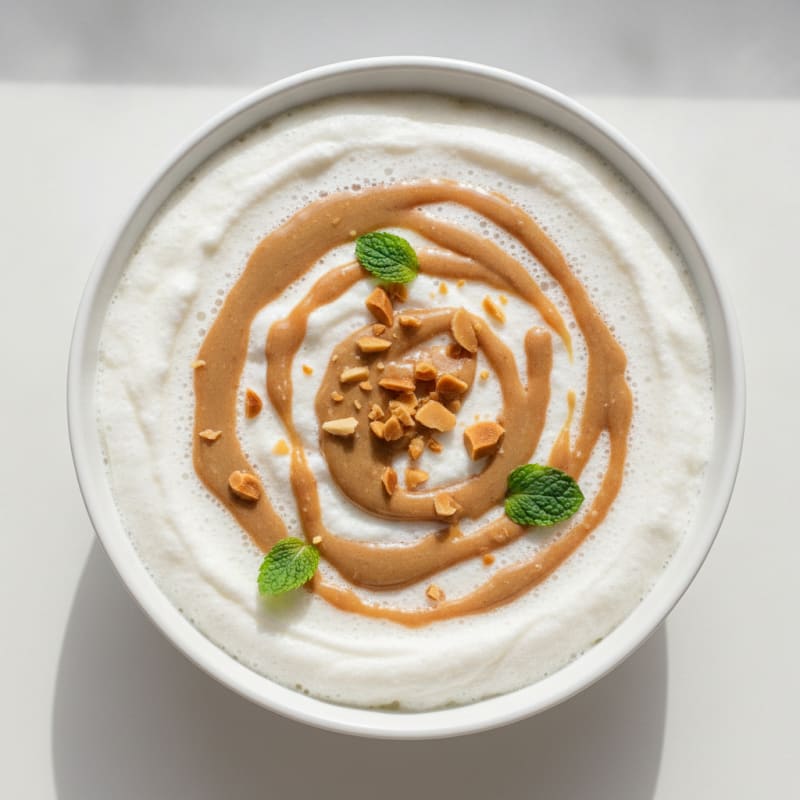 Greek Yogurt Protein Mousse with Almond Butter Swirl