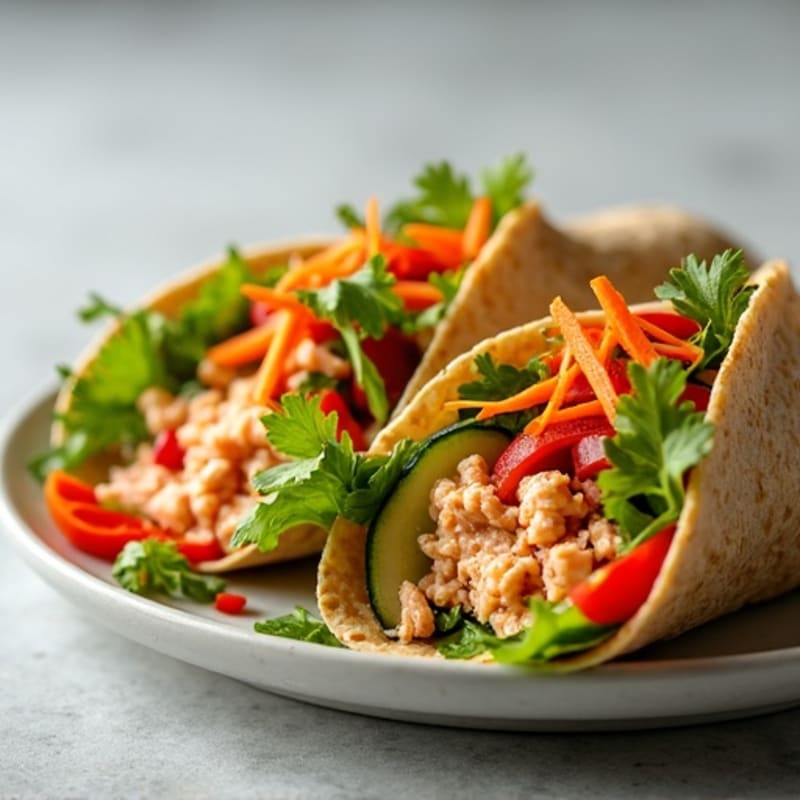 Fresh Spicy Tuna and Crispy Vegetable Wraps