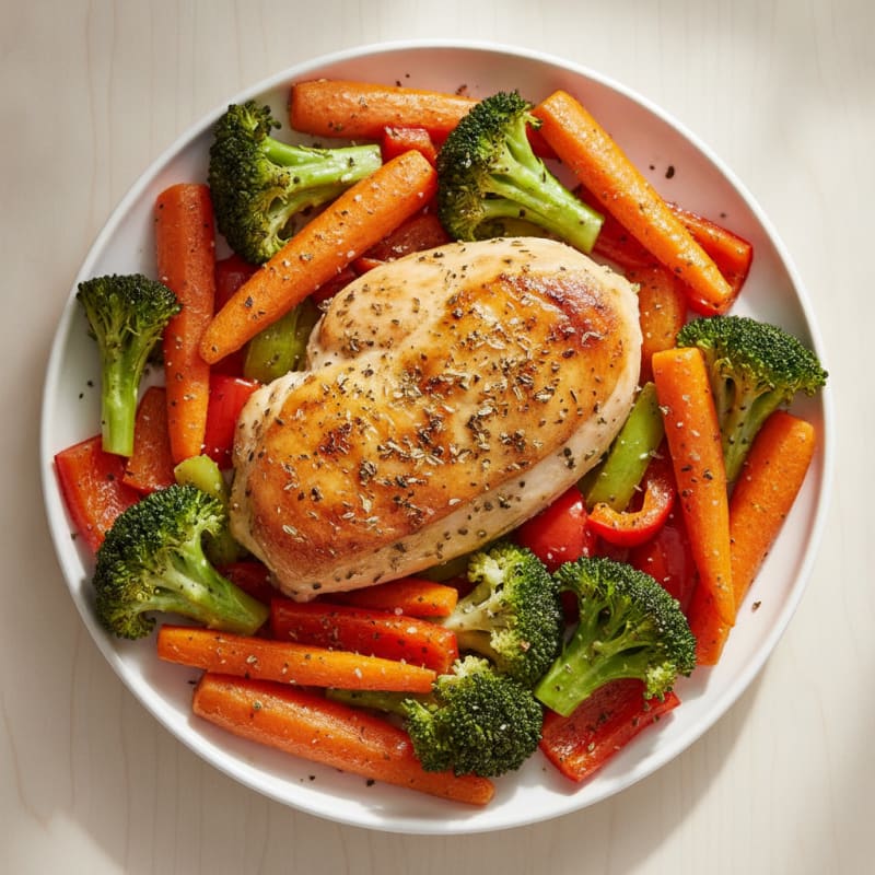 Lemon-Herb Roasted Chicken with Roasted Vegetables