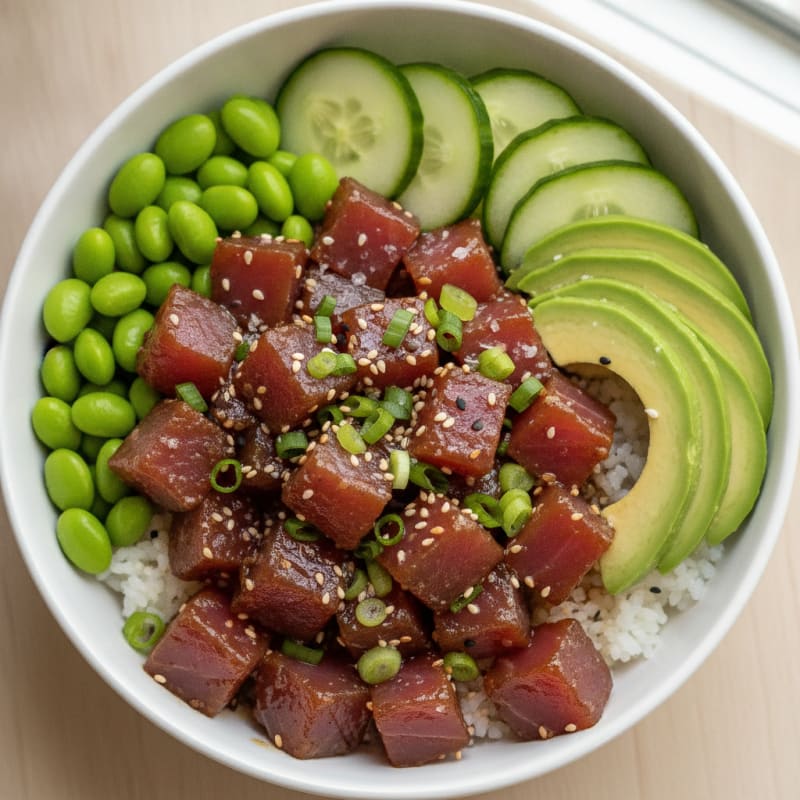 Ahi Tuna Hawaiian Poke Bowl