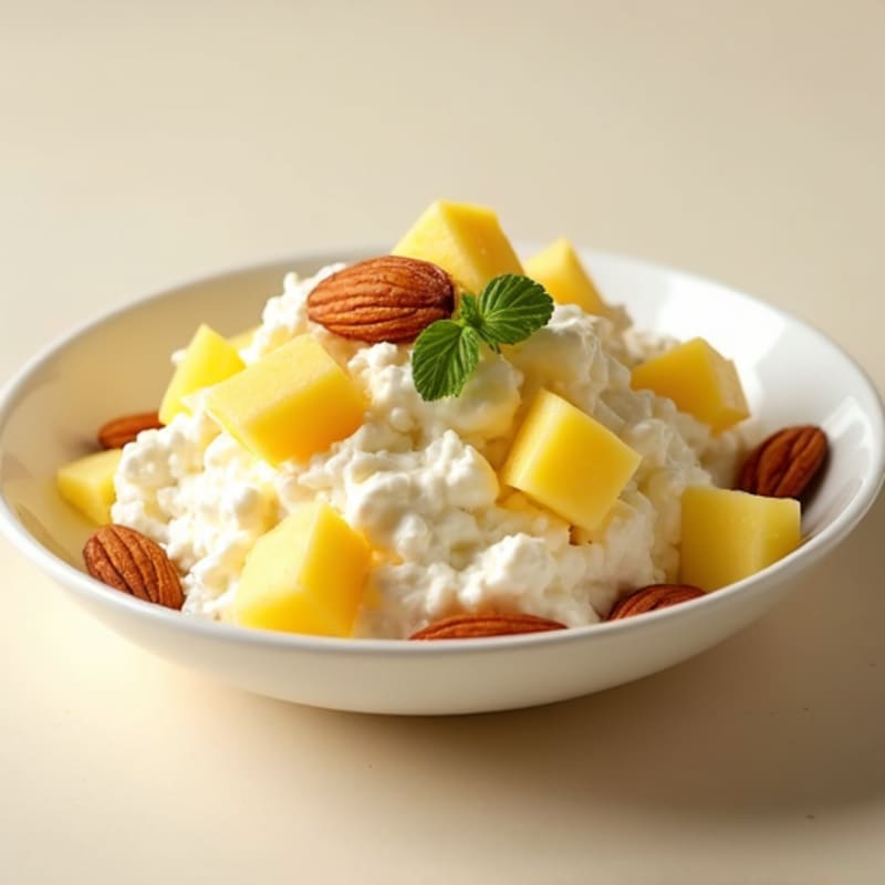 Cottage Cheese with Pineapple and Almonds