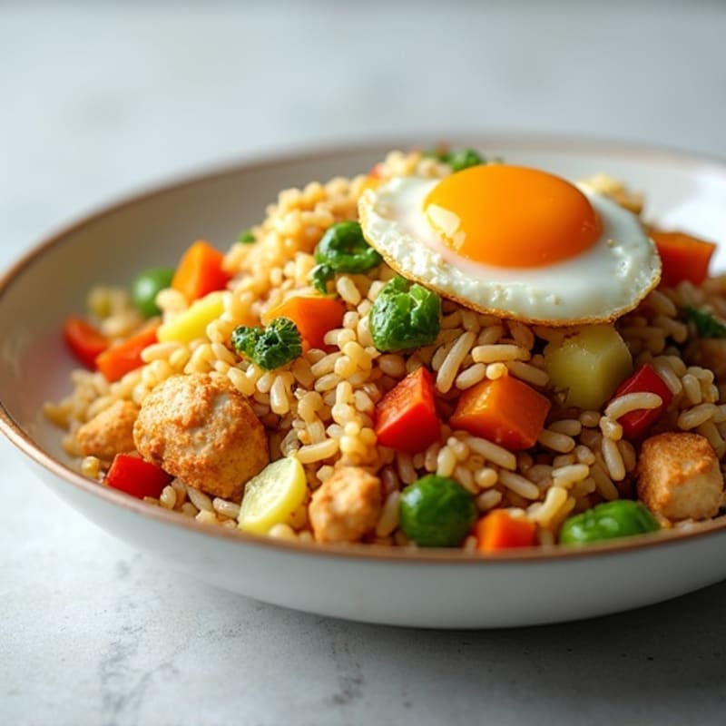 Healthy Chicken and Crispy Vegetable Fried Rice