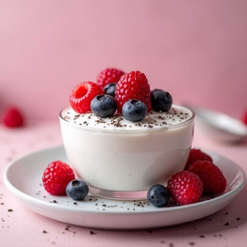 Greek Yogurt Protein Mousse with Mixed Berries