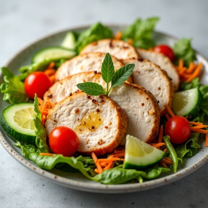 Grilled Turkey Breast Salad with Crunchy Vegetables