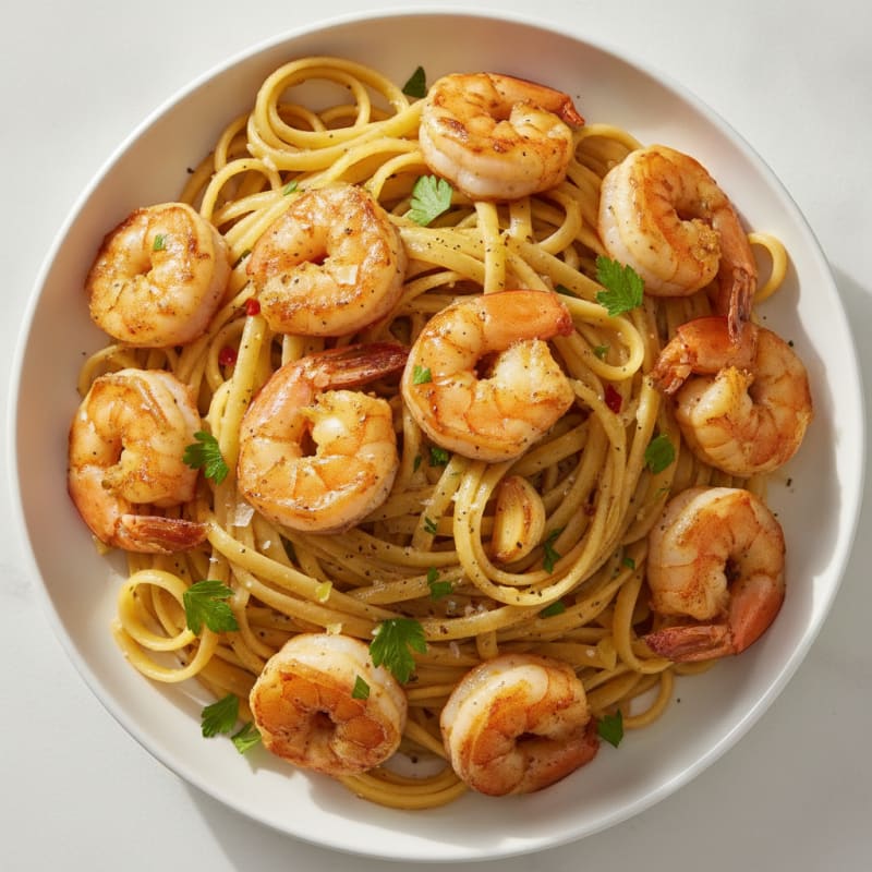 Garlic Butter Shrimp Scampi with Linguine