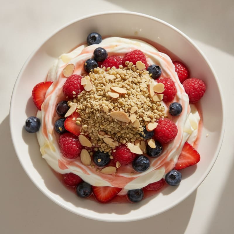 Creamy Greek Yogurt Parfait with Mixed Berries and Protein Crunch