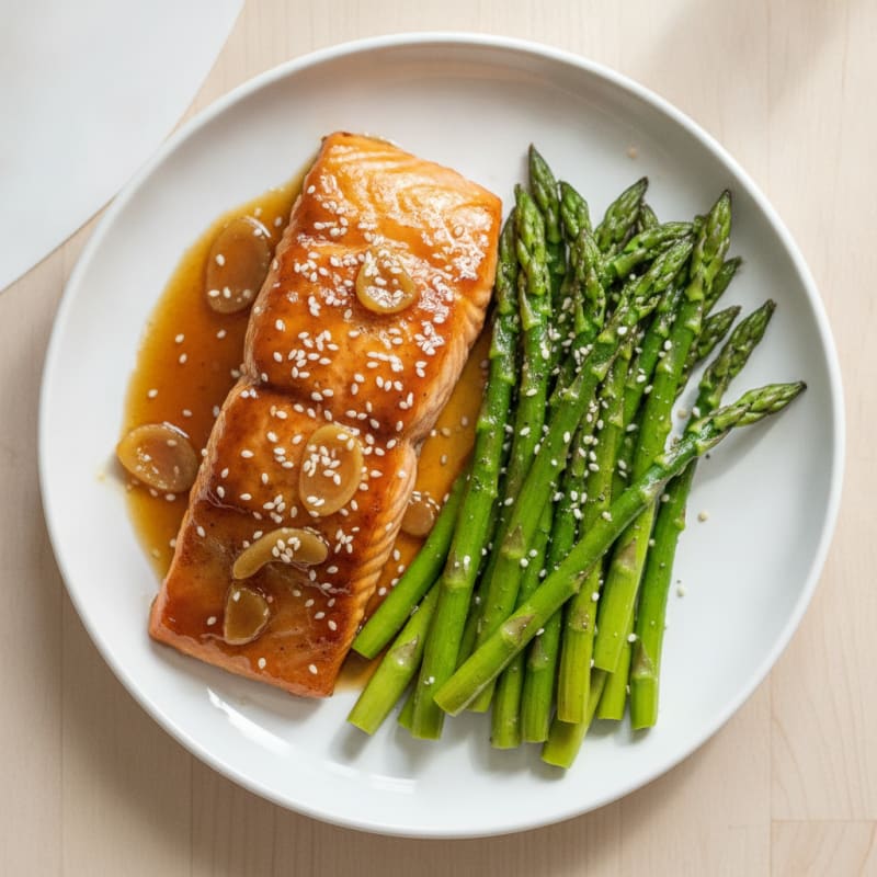 Teriyaki Glazed Salmon with Roasted Asparagus