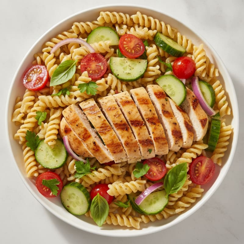 Lemon-Herb Chicken Pasta Salad