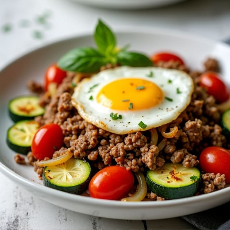 Savory Ground Beef with Sautéed Zucchini