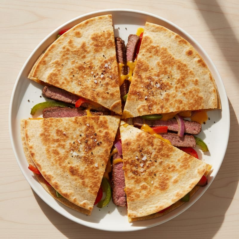 Pan-Seared Steak and Pepper Quesadillas