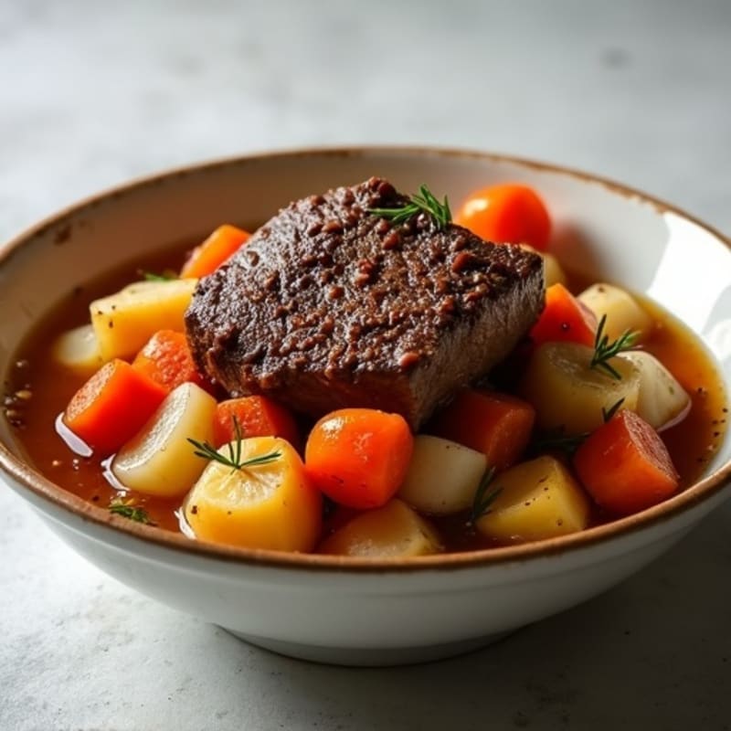 Tender Slow-Cooked Beef Pot Roast with Hearty Root Vegetables