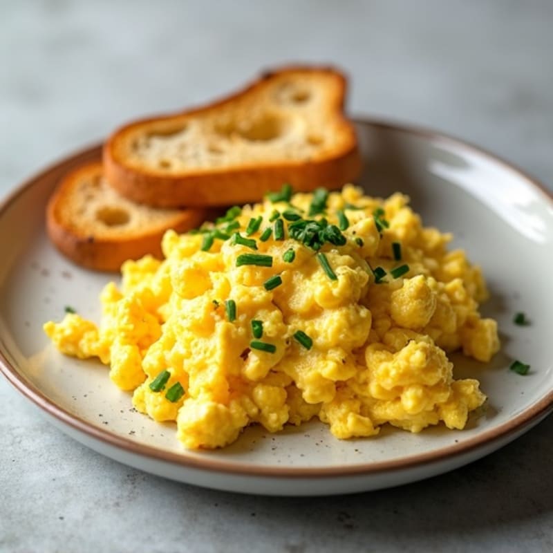 Herb-Spiced Scrambled Eggs with Sourdough Toast