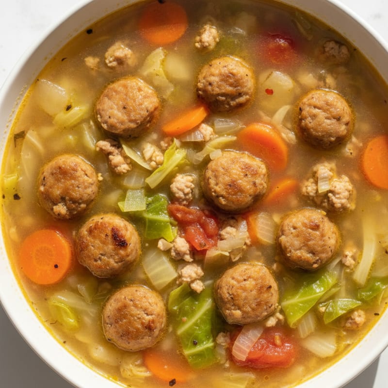 Slow Cooker Sausage and Cabbage Soup