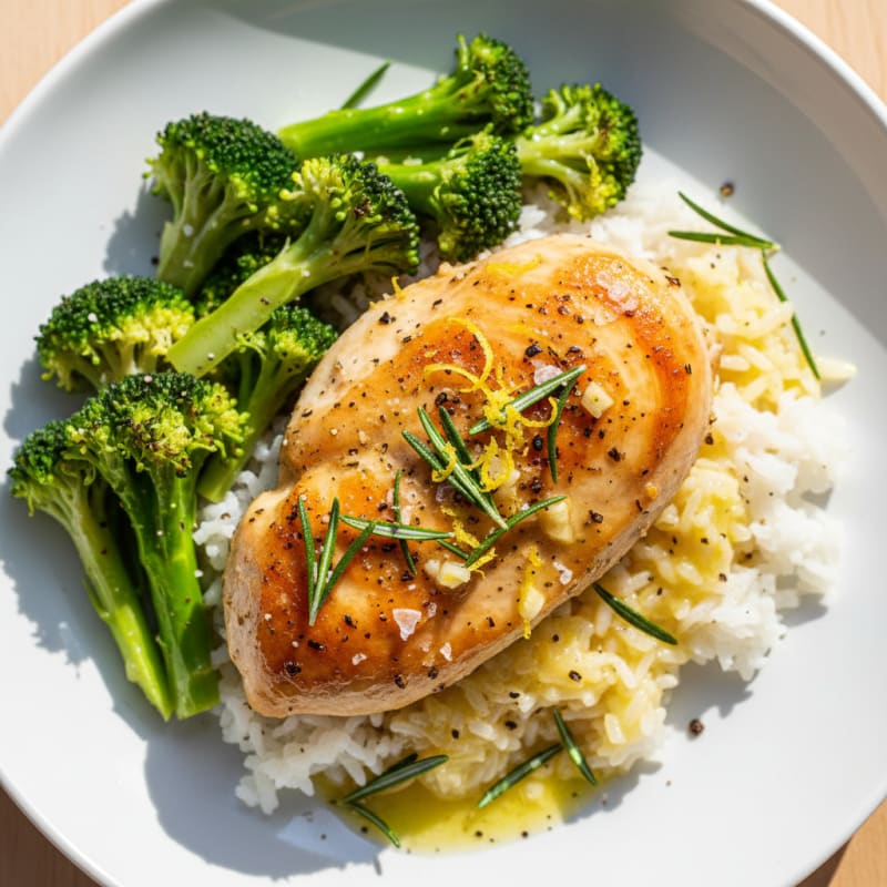 Lemon Herb Roasted Chicken with Rice