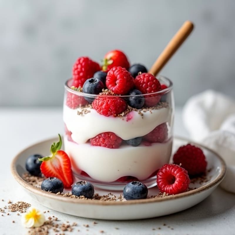 Greek Yogurt Protein Parfait with Mixed Berries