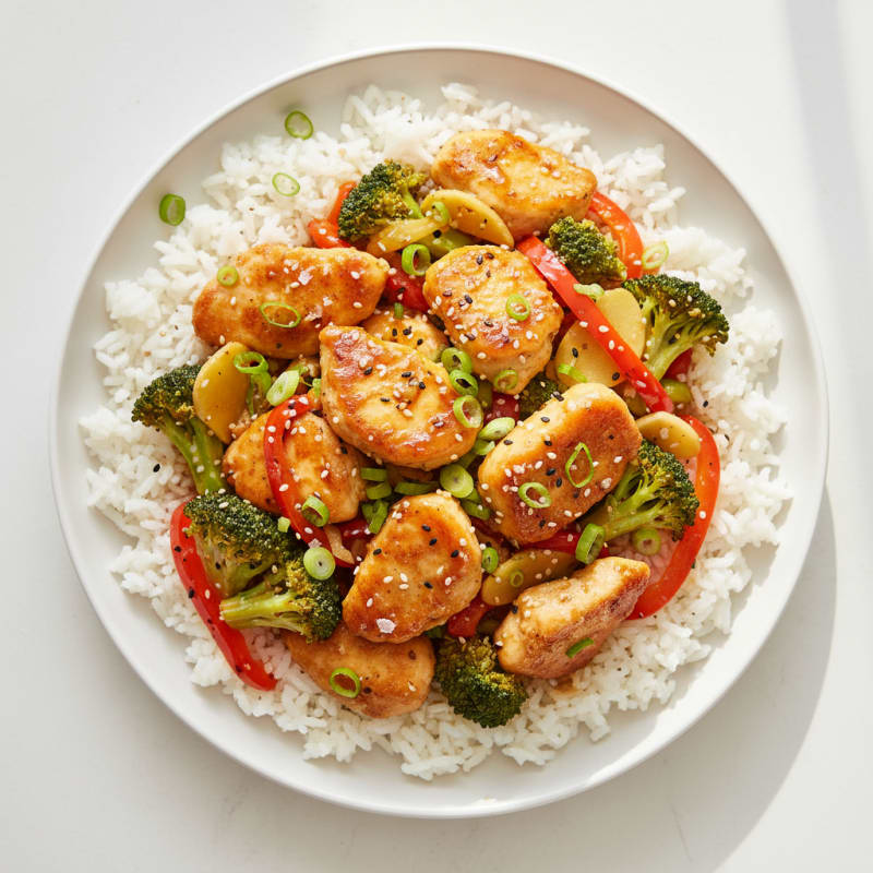 Crispy Honey-Garlic Chicken Stir-Fry