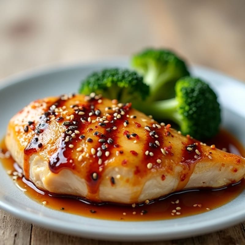 Sticky Ginger-Garlic Glazed Chicken with Sesame Broccoli