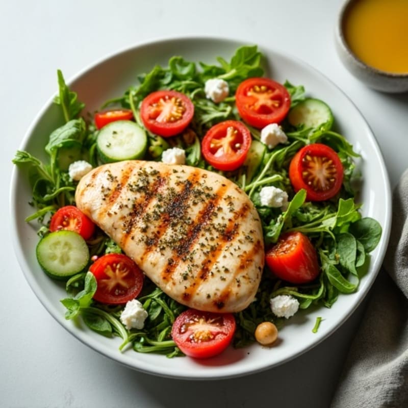 Lemon Herb Chicken and Fresh Vegetable Salad