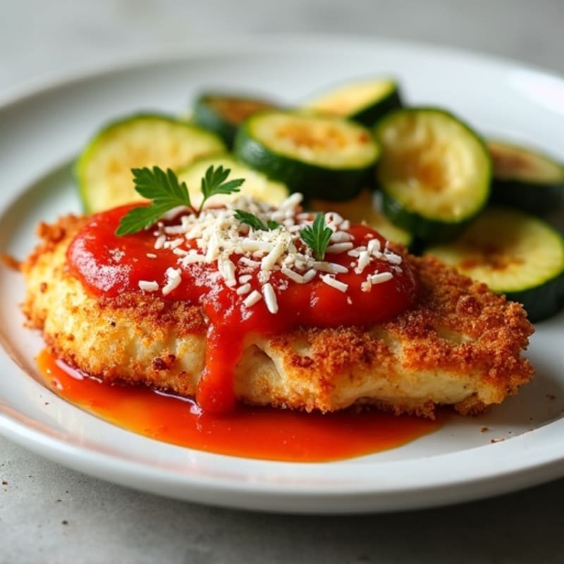 Crispy Chicken Parmesan with Roasted Zucchini