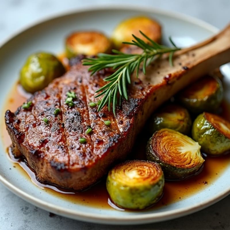 Garlic Herb Roasted Tri Tip with Crispy Brussels Sprouts