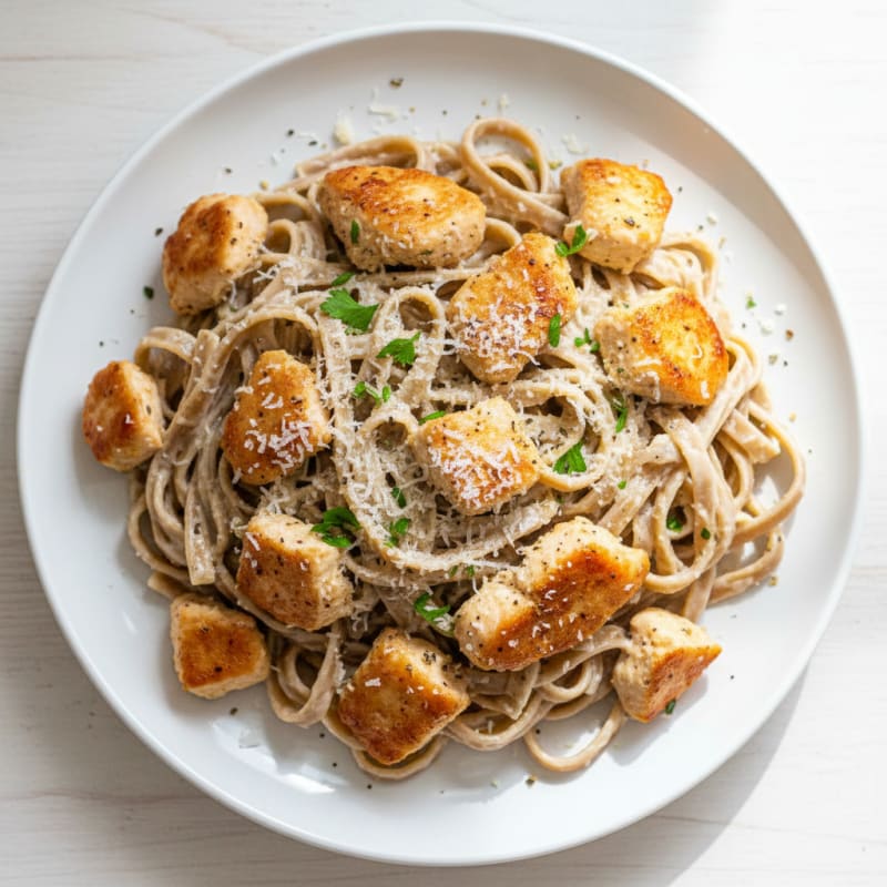 Garlic Parmesan Chicken Alfredo Pasta