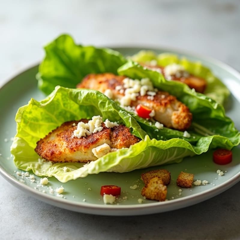 Crispy Chicken Caesar Lettuce Wraps
