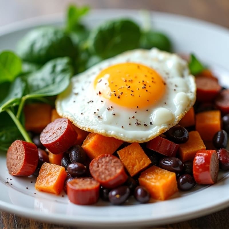 Protein-Packed Sweet Potato Hash with Eggs