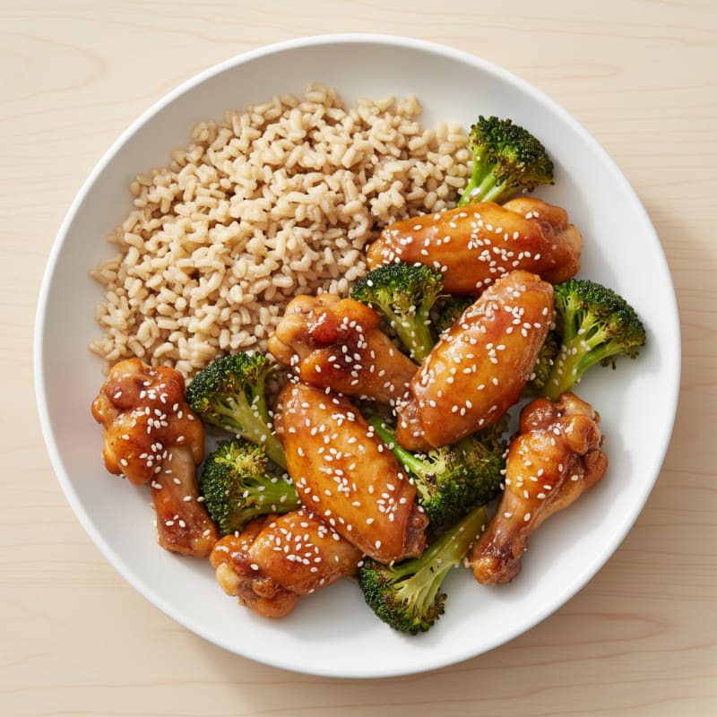 Honey-Garlic Chicken Wingettes with Roasted Broccoli