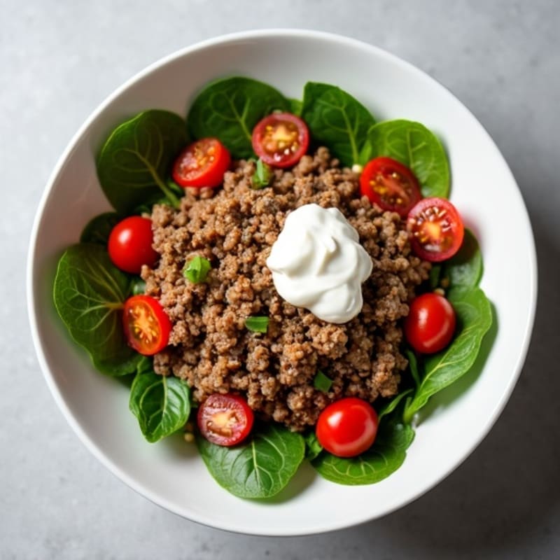 Seasoned Ground Beef Bowl with Special Sauce