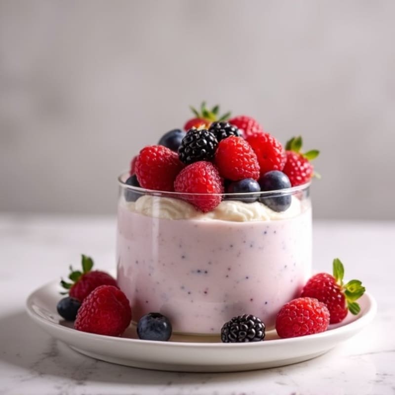Silky Greek Yogurt Protein Mousse with Mixed Berries