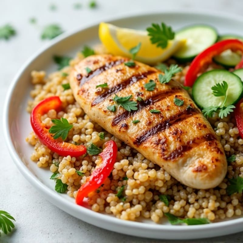 Grilled Chicken Breast with Crunchy Quinoa Salad