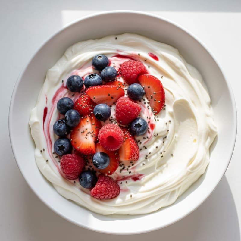 Creamy Greek Yogurt Protein Pudding with Berries