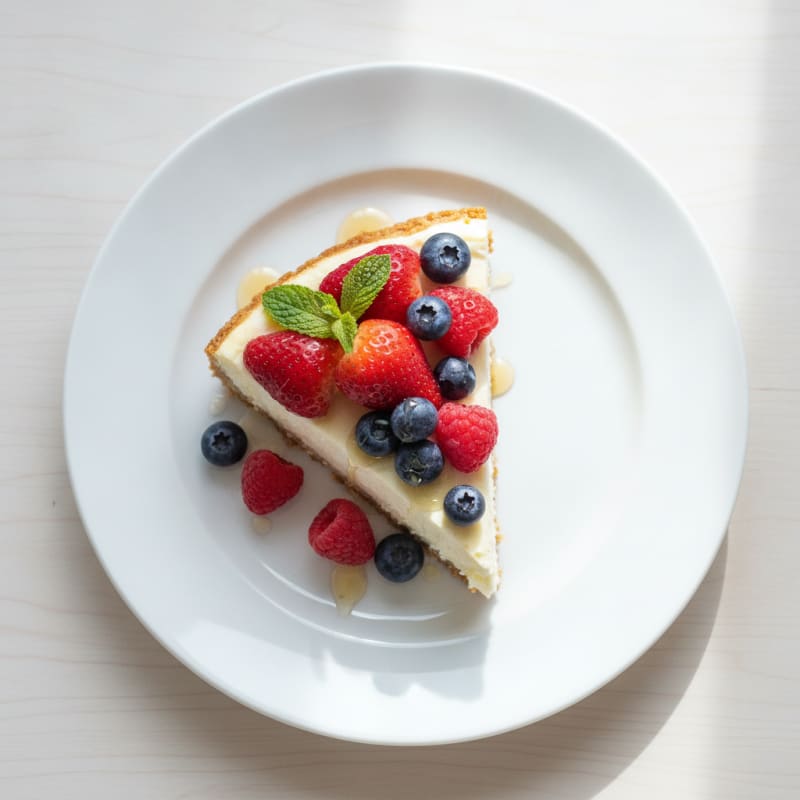 Greek Yogurt Protein Cheesecake with Fresh Berries