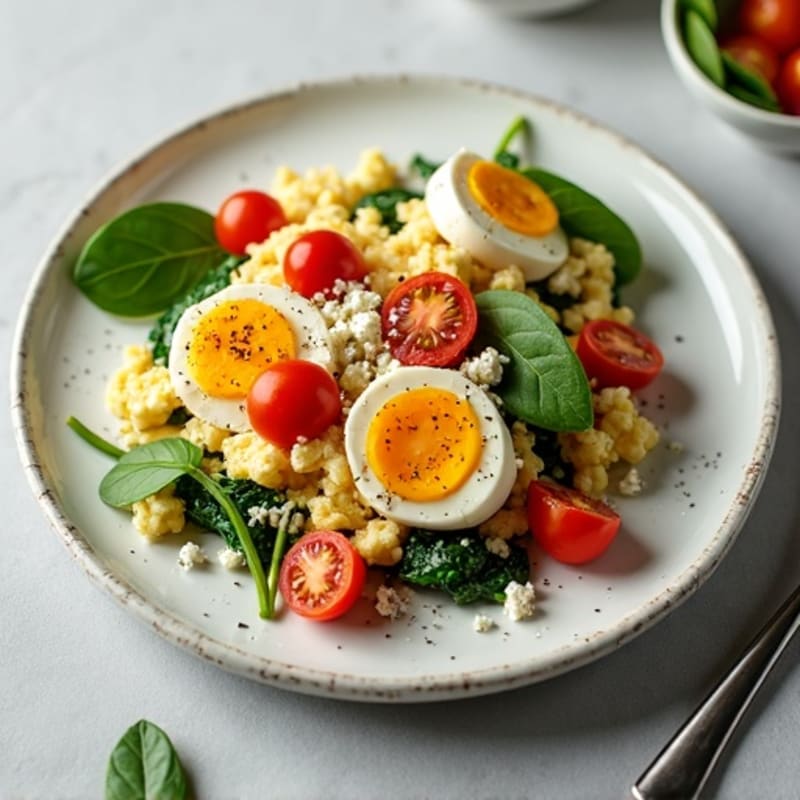 Protein-Packed Spinach and Feta Egg White Scramble