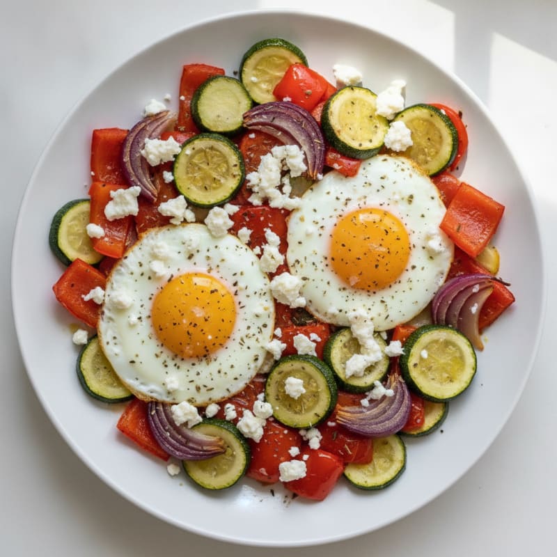 Baked Eggs with Roasted Vegetables