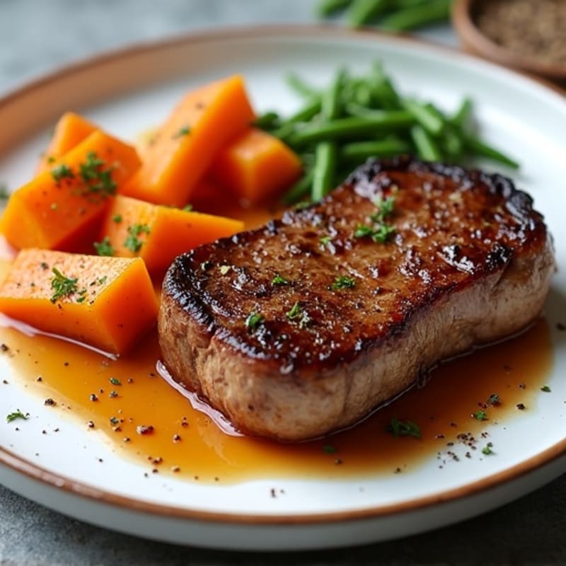 Pan-Seared Steak with Roasted Sweet Potatoes