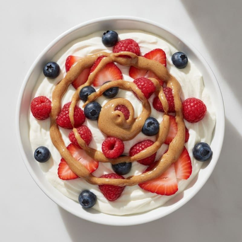 Silky Greek Yogurt Protein Mousse with Mixed Berries