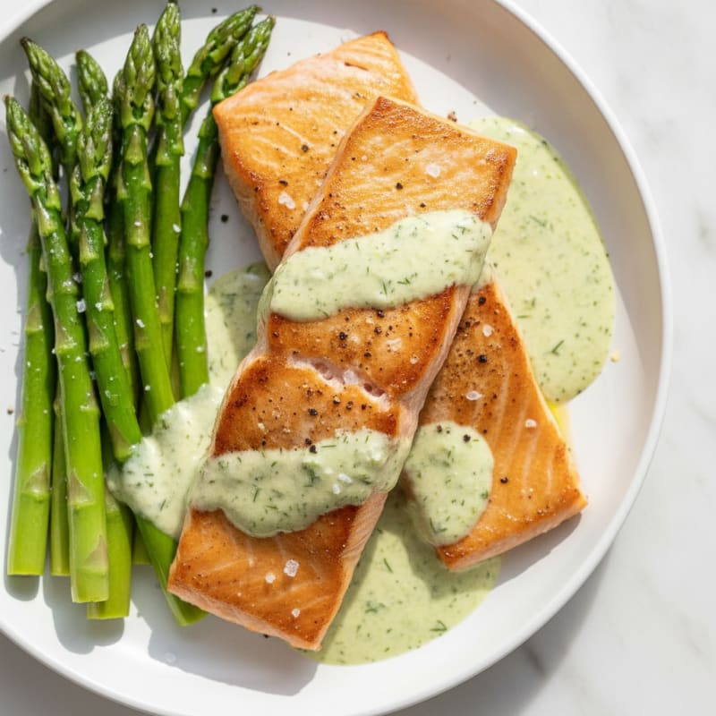 Pan-Seared Salmon with Lemon-Dill Sauce