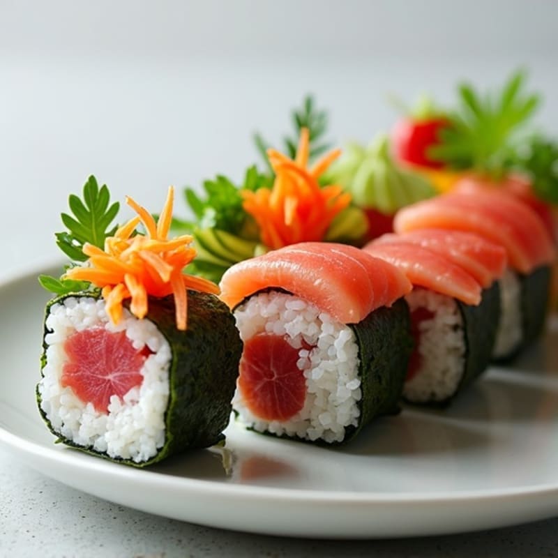 Fresh Fish and Vegetable Seaweed Rolls