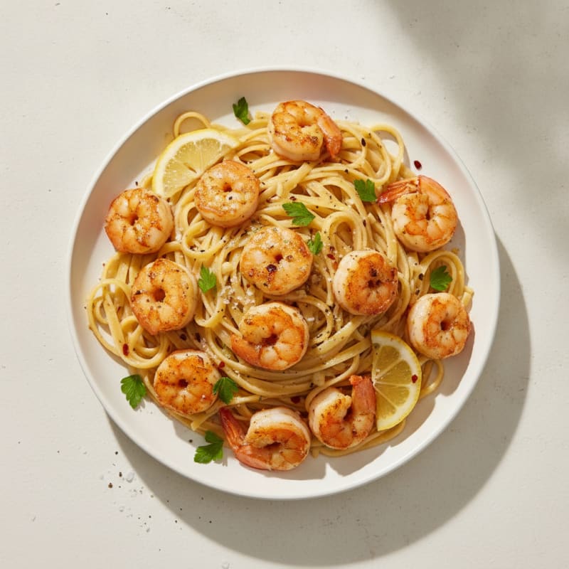 Garlic Butter Shrimp Scampi with Linguine